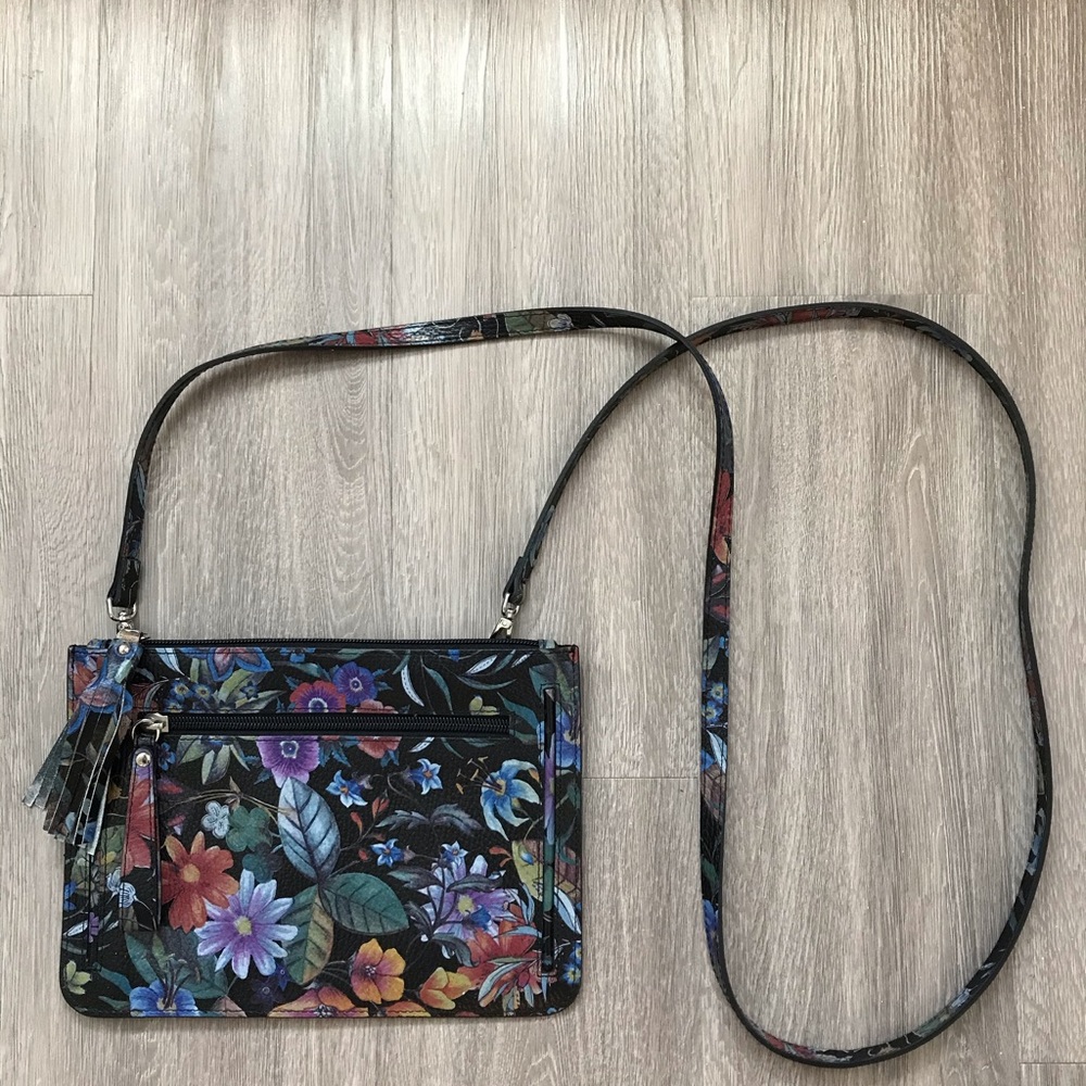 Leather Floral Crossbody - Made in Italy